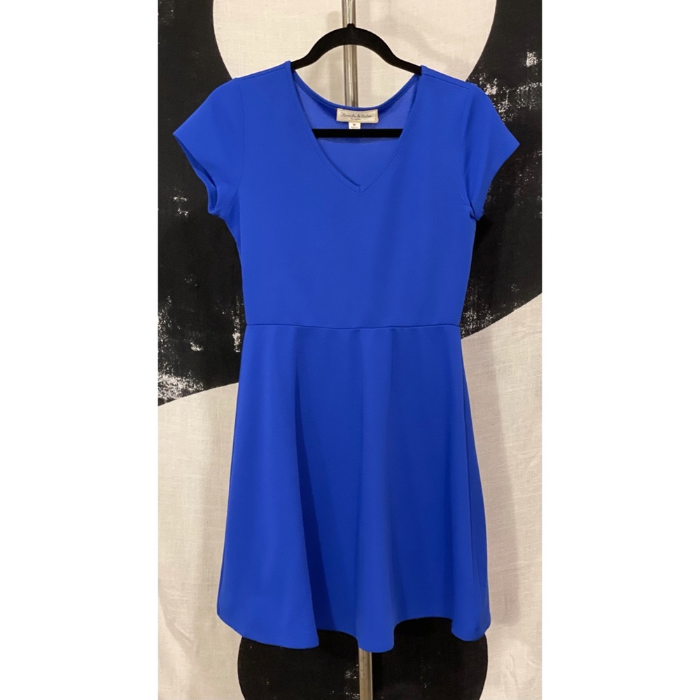 Threads & States MED Cobalt Blue Skater Dress